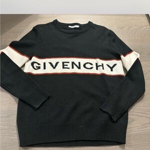 Givenchy Black Sweater with White and Red Accents